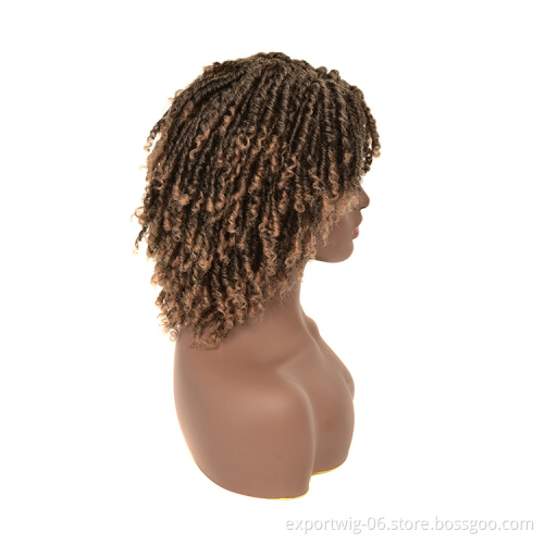Wholesale Cheap Synthetic Hair Wigs for Black Women Dreadlocks Braiding Hair Wig Faux Locs Crochet Braided Lace Frantal Wigs